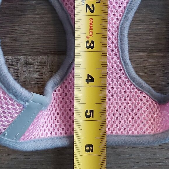 XS Pink/Blue/White Dog Harness with Safety Lock, Hook and Loop Closure, Dbl Loop - Picture 7 of 8
